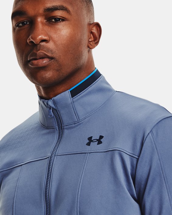 Men's UA RUSH™ Knit Track Jacket, Blue, pdpMainDesktop image number 3